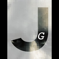 a black and white logo with the letter g